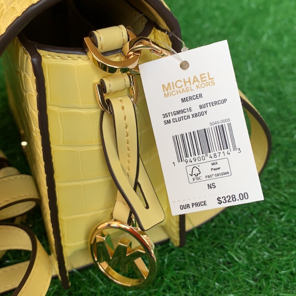MICHAEL KORS MERCER SM CLUTCH XBODY BUTTERCUP - Picture 15 of 15